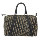 Christian Dior Trotter Canvas Boston Bag Navy Silver Auth 175552-13