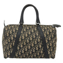 Christian Dior Trotter Canvas Boston Bag Navy Silver Auth 175552-2