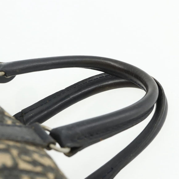 Christian Dior Trotter Canvas Boston Bag Navy Silver Auth 175552