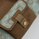 Salvatore Ferragamo Gancini Tote Bag Canvas Brown Auth 175554-15