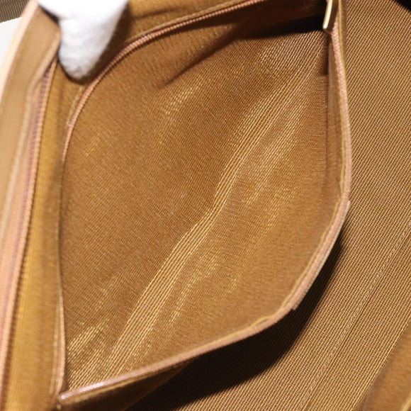 Salvatore Ferragamo Gancini Tote Bag Canvas Brown Auth 175554
