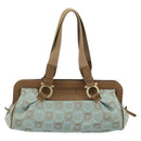 Salvatore Ferragamo Gancini Tote Bag Canvas Brown Auth 175554-3