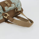 Salvatore Ferragamo Gancini Tote Bag Canvas Brown Auth 175554-7