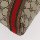 GUCCI GG Supreme Web Sherry Line Shoulder Bag PVC Beige Gold Red Auth 175561-10