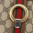 GUCCI GG Supreme Web Sherry Line Shoulder Bag PVC Beige Gold Red Auth 175561-14