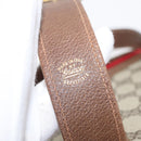 GUCCI GG Supreme Web Sherry Line Shoulder Bag PVC Beige Gold Red Auth 175561-15