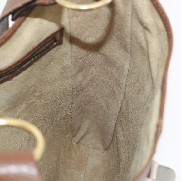 GUCCI GG Supreme Web Sherry Line Shoulder Bag PVC Beige Gold Red Auth 175561