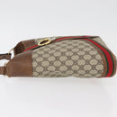 GUCCI GG Supreme Web Sherry Line Shoulder Bag PVC Beige Gold Red Auth 175561-5