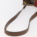 GUCCI GG Supreme Web Sherry Line Shoulder Bag PVC Beige Gold Red Auth 175561-7