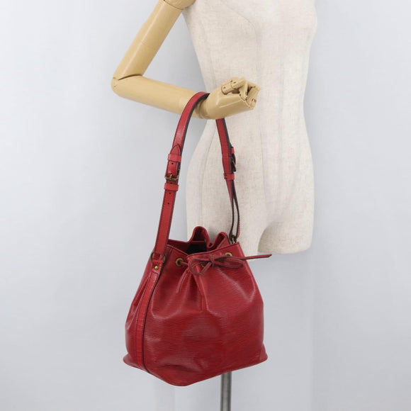 LOUIS VUITTON Epi Petit Noe Shoulder Bag Red M44107 LV Auth 175562