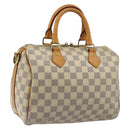 LOUIS VUITTON Damier Azur Speedy Bandouliere 25 Hand Bag N41000 LV Auth 175563-1