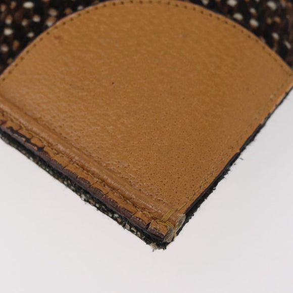 PRADA Hand Bag Canvas Brown Silver Auth 175566A