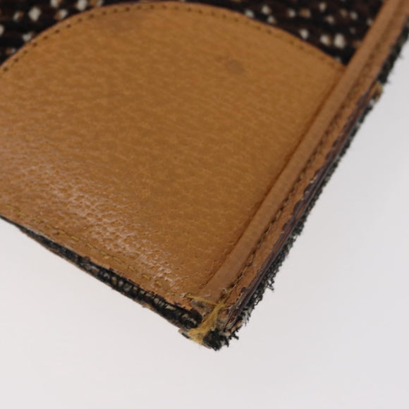PRADA Hand Bag Canvas Brown Silver Auth 175566A