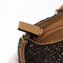 PRADA Hand Bag Canvas Brown Silver Auth 175566A-10