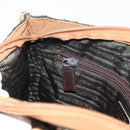 PRADA Hand Bag Canvas Brown Silver Auth 175566A-21
