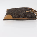PRADA Hand Bag Canvas Brown Silver Auth 175566A-3