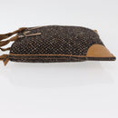 PRADA Hand Bag Canvas Brown Silver Auth 175566A-4