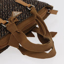 PRADA Hand Bag Canvas Brown Silver Auth 175566A-7