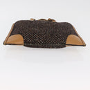PRADA Hand Bag Canvas Brown Silver Auth 175566A-5