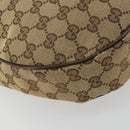 GUCCI GG Canvas Shoulder Bag Beige Silver 122790 Auth 175568-14