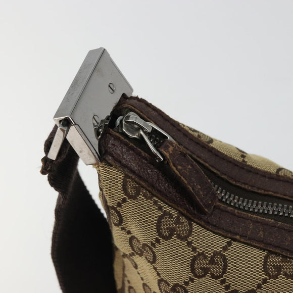 GUCCI GG Canvas Shoulder Bag Beige Silver 122790 Auth 175568