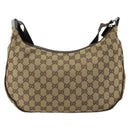 GUCCI GG Canvas Shoulder Bag Beige Silver 122790 Auth 175568-2