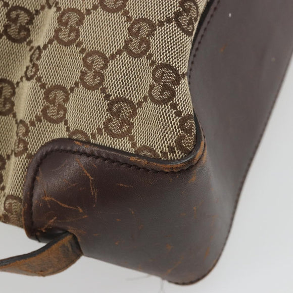 GUCCI GG Canvas Tote Bag Beige Silver 107756 Auth 175569