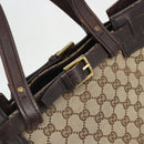 GUCCI GG Canvas Tote Bag Beige Silver 107756 Auth 175569-14