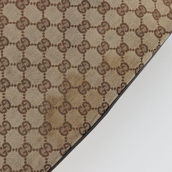 GUCCI GG Canvas Tote Bag Beige Silver 107756 Auth 175569