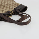 GUCCI GG Canvas Tote Bag Beige Silver 107756 Auth 175569-7