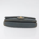 CHANEL Chain Matelasse 25 Shoulder Bag Lamb Skin Blue Gold CC Auth 175572A-5