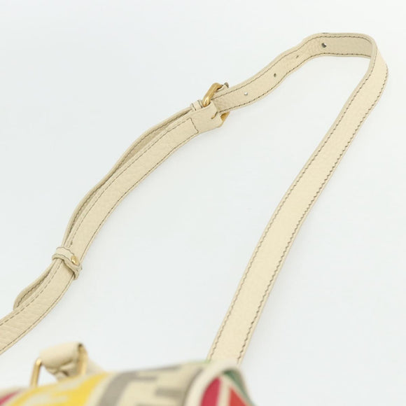 FENDI Zucca Canvas Celeria Boston Tas 2-weg Meerkleurig Goud Auth 175576A