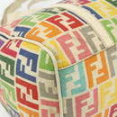 FENDI Zucca Canvas Celeria Boston Bag 2way Multicolor Gold Auth 175576A-16