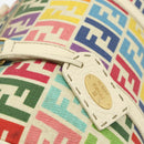 FENDI Zucca Canvas Celeria Boston Tas 2-weg Meerkleurig Goud Auth 175576A-19