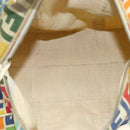 FENDI Zucca Canvas Celeria Boston Bag 2way Multicolor Gold Auth 175576A-11