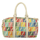 FENDI Zucca Canvas Celeria Boston Tas 2-weg Meerkleurig Goud Auth 175576A-2