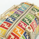 FENDI Zucca Canvas Celeria Boston Bag 2way Multicolor Gold Auth 175576A-6