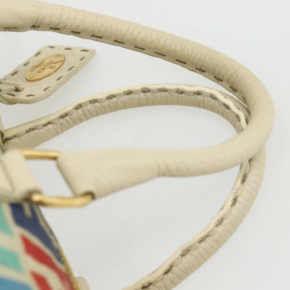 FENDI Zucca Canvas Celeria Boston Bag 2way Multicolor Gold Auth 175576A