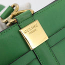CELINE Shoulder Bag Leather Green Gold Auth 175580A-17