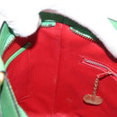 CELINE Shoulder Bag Leather Green Gold Auth 175580A-20