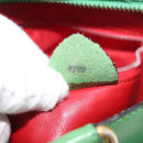CELINE Shoulder Bag Leather Green Gold Auth 175580A-12