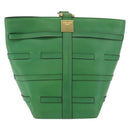 CELINE Shoulder Bag Leather Green Gold Auth 175580A-13