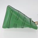CELINE Shoulder Bag Leather Green Gold Auth 175580A-3