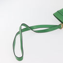 CELINE Shoulder Bag Leather Green Gold Auth 175580A-7