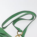 CELINE Shoulder Bag Leather Green Gold Auth 175580A-8