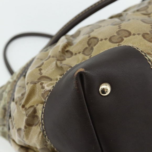 GUCCI GG Crystal Tote Bag Coated Canvas Beige Gold 223963 Auth 175582