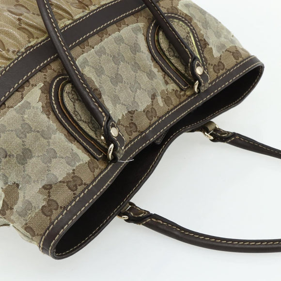GUCCI GG Crystal Tote Bag Coated Canvas Beige Gold 223963 Auth 175582