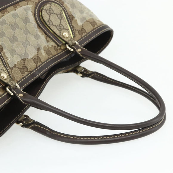 GUCCI GG Crystal Tote Bag Coated Canvas Beige Gold 223963 Auth 175582