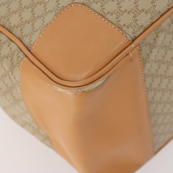CELINE Macadam Canvas Hand Bag PVC Beige Gold Auth 175583A