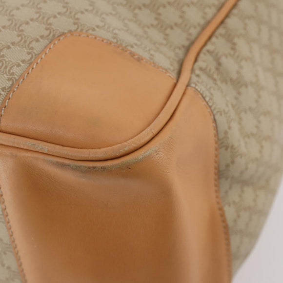 CELINE Macadam Canvas Hand Bag PVC Beige Gold Auth 175583A